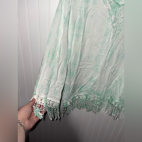 Vintage Boho Tie-Dye Blouse with Fringe - Picture 2 of 4